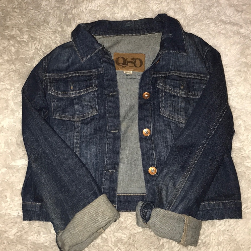 Blue Denim Semi Cropped Jacket